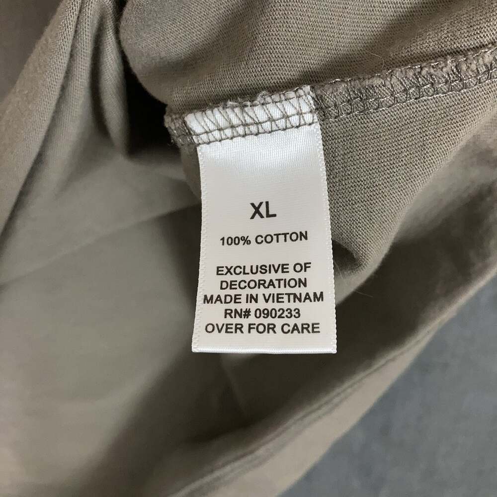 Essentials Fear of God Mens Logo Polo Shirt Taupe Olive Green XL Short Sleeve - Picture 6 of 10